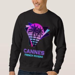 Cannes Côte d'Azur 80er Palm Tree Retro Vintag Sweatshirt