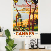Cannes - Côte d'Azur Frankreich Vintage Poster 193 (Heimbüro)