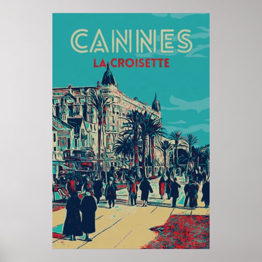 Cannes Côte d'Azur La Croisette Illust France Pos Poster (Vorne)