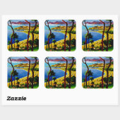 Cannes ~ Cote d'Azur Quadratischer Aufkleber (Blatt)