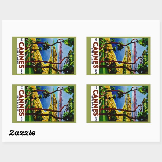 Cannes - Cote d'Azure Rechteckiger Aufkleber (Blatt)