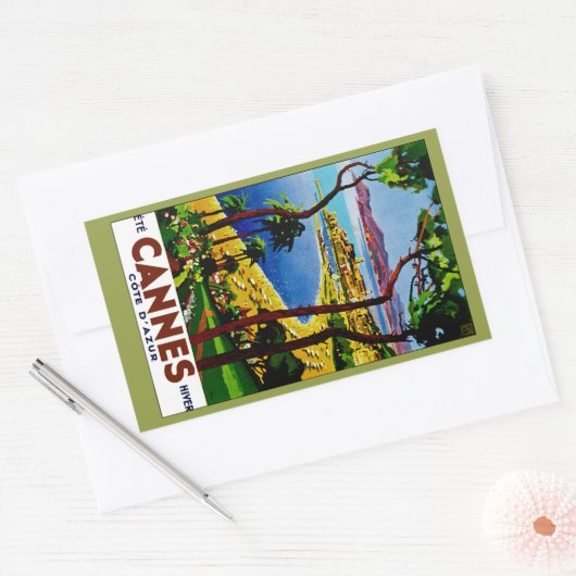 Cannes - Cote d'Azure Rechteckiger Aufkleber (Umschlag)