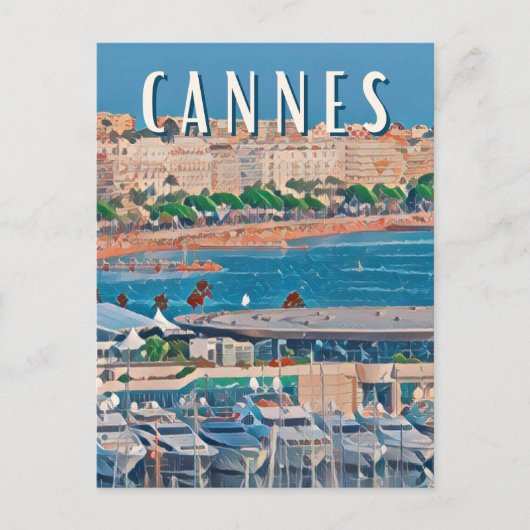 CANNES Foto Vintage Postkarte (Vorderseite)