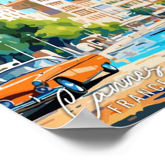 Cannes France Art Vintage Poster (Ecke)