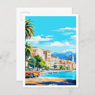 Cannes France Art Vintage Postkarte