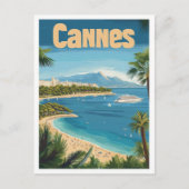 Cannes France Art Vintage Reise - Illustration Postkarte (Vorderseite)