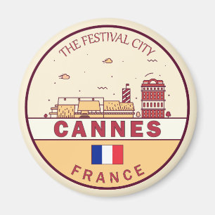Cannes France Skyline Emblem Magnet