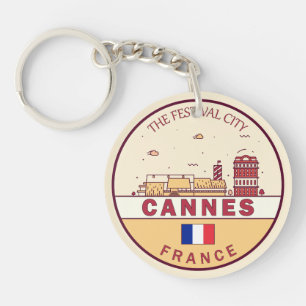 Cannes France Skyline Emblem Schlüsselanhänger