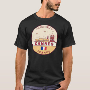 Cannes France Skyline Emblem T-Shirt