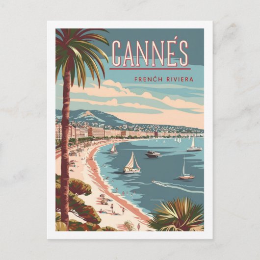 Cannes France Vintag Postkarte (Vorderseite)