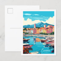 Cannes France Vintage Illustration