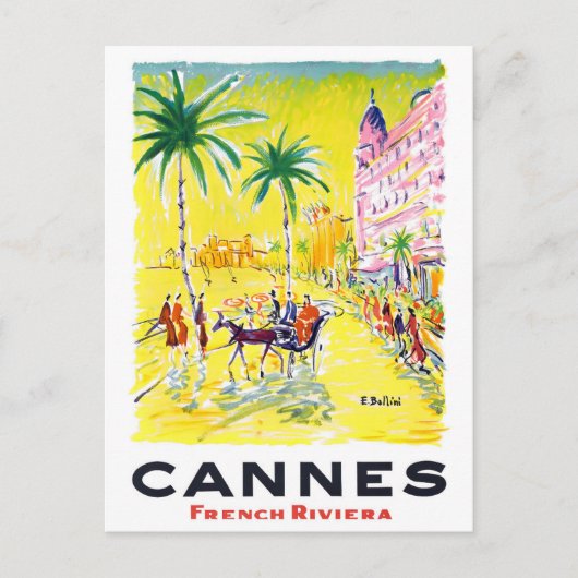 Cannes France Vintage Postkarte (Vorderseite)
