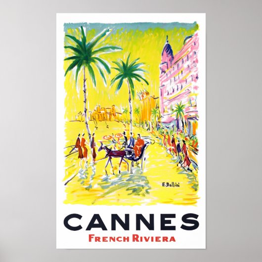 Cannes France vintage travel Poster (Vorne)