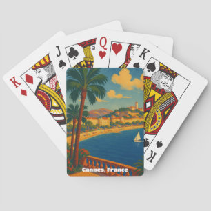 Cannes Frankreich Französische Riviera Vintage Spielkarten