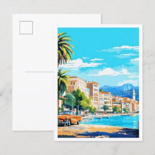 Cannes Frankreich Kunst Vintage-Reiseillustration Postkarte