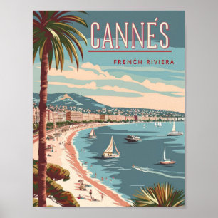 Cannes Frankreich Vintage Berühmter Reiseort Poster