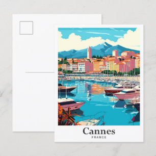 Cannes Frankreich Vintage-Reiseporträt Postkarte