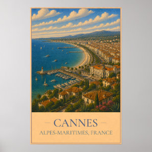 Cannes, Frankreich – Vintage-Reiseposter Poster
