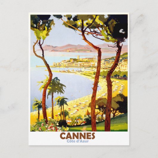 Cannes, französische Riviera, Frankreich. Vintage Postkarte (Vorderseite)