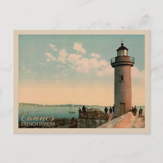Cannes French Riviera Lighthouse Frankreich Postkarte (Vorderseite)