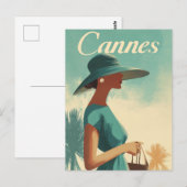 Cannes Mode Vintag Postkarte (Vorne/Hinten)