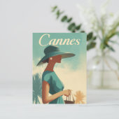 Cannes Mode Vintage Postkarte (Stehend Vorderseite)