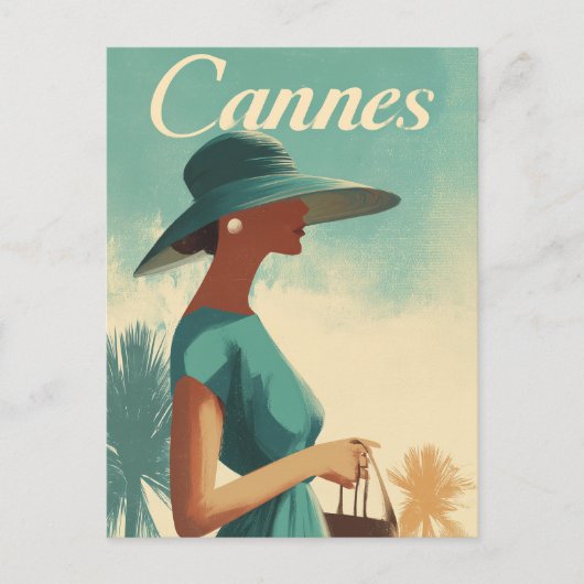 Cannes Mode Vintage Postkarte (Vorderseite)