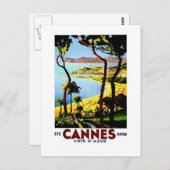 Cannes und Cote D'Azur Vintage Poster Cards Postkarte (Vorne/Hinten)