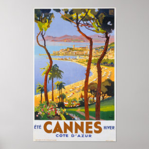 Cannes Vintage Travel Poster
