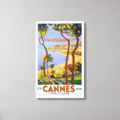 Cannes Vintage Travel Poster Leinwanddruck (Vorderseite)