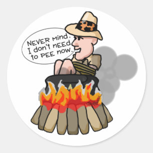 Cannibal Cooking Pot Runder Aufkleber