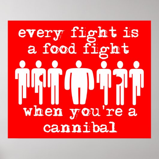 Cannibal Food Fight Funny Print Poster Spaß (Vorne)