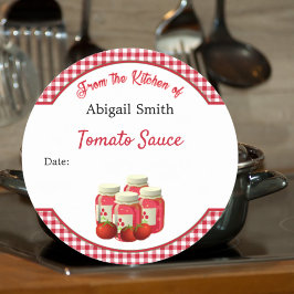Canning Aufkleber Tomaten/Paradeiser und Gingham