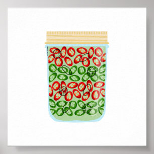 Canning Food - Chili Paprikaschoten Poster