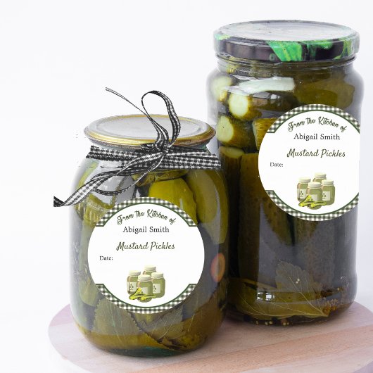 Canning Jar Sticker Pickles und Relief