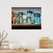 Canning Jars on Shelf Poster (Küche)