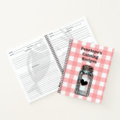 Canning Rezept Buch Pink Gingham und Ihr Name (Innenseite)