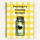 Canning Rezept Buch Yellow Gingham und Ihr Name (Vorderseite)