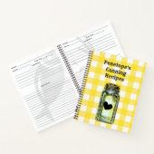 Canning Rezept Buch Yellow Gingham und Ihr Name (Innenseite)