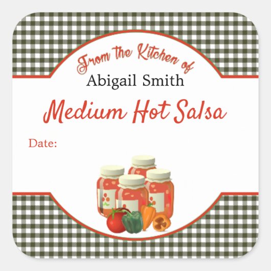 Canning Salsa Veggies Square Sticker (Vorderseite)