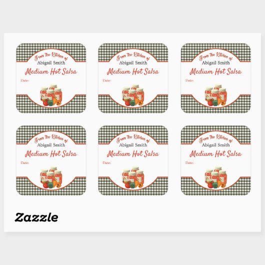 Canning Salsa Veggies Square Sticker (Blatt)