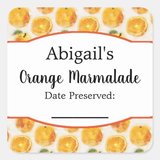 Canning Sticker Orange Frucht (Vorderseite)