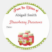 Canning Sticker Strawberry Gingham (Vorderseite)
