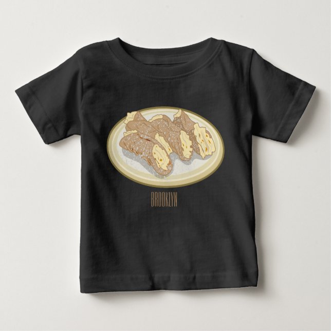Cannoli-Cartoon-Abbildung Baby T-shirt (Vorderseite)