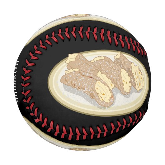 Cannoli-Cartoon-Abbildung Baseball (Vorderseite Links)