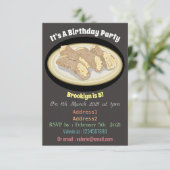 Cannoli-Cartoon-Abbildung Einladung (Stehend Vorderseite)