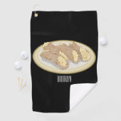 Cannoli-Cartoon-Abbildung Golfhandtuch (Insitu)