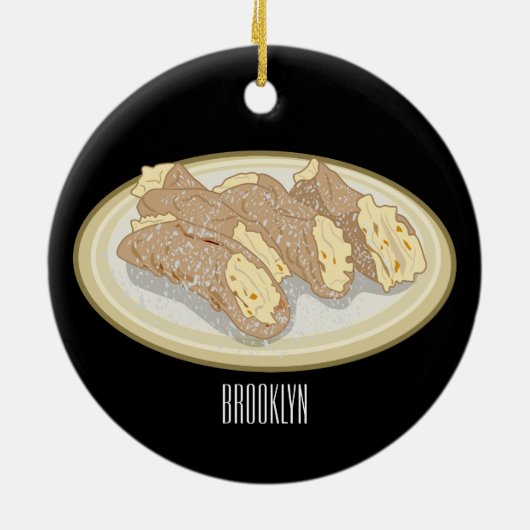 Cannoli-Cartoon-Abbildung Keramik Ornament (Hinten)