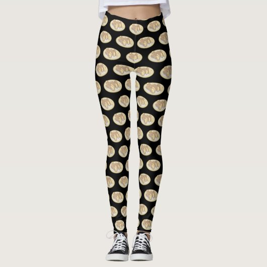 Cannoli-Cartoon-Abbildung Leggings (Vorderseite)