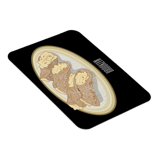 Cannoli-Cartoon-Abbildung Magnet (Rechte Seite)